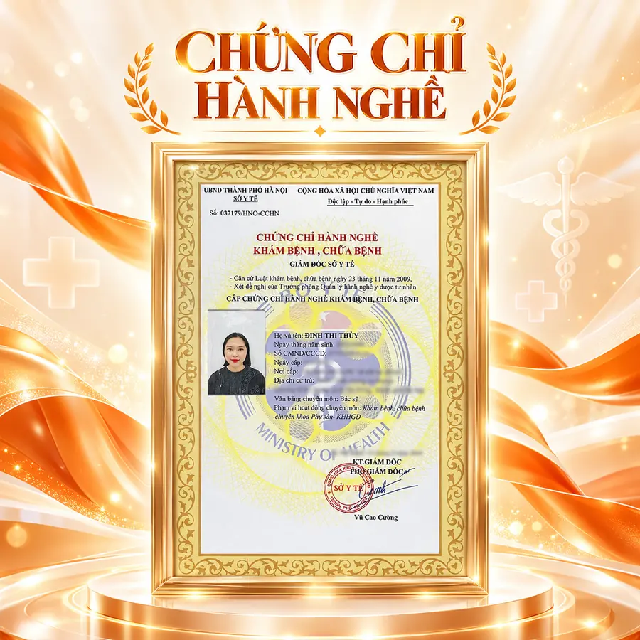 Chứng chỉ hành nghề khám bệnh, chữa bệnh của bác sĩ Đinh Thị Thủy